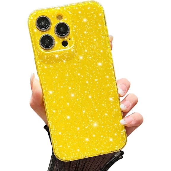 MYKOMI Case for iPhone 15 Pro Max,Super Cute Vibrant Neon Glitter Shiny Bling Sparkly Glossy Girly Case,Shockproof Slim Camera Protection for iPhone 15 Pro Max 6.7 Inch