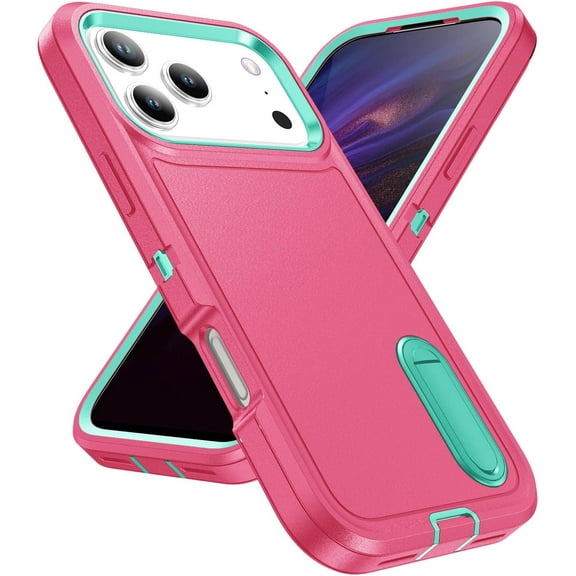 MYKOMI Case for iPhone 17 Pro Case Heavy Duty Protection with Stand 3-Layer Durable Rugged Bumper Hard PC Military Grade Shockproof Cover for iPhone 17 Pro 6.3''