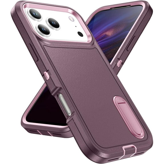 MYKOMI Case for iPhone 17 Pro Max Case Heavy Duty Protection with Stand 3-Layer Durable Rugged Bumper Hard PC Military Grade Protection Shockproof Cover for iPhone 17 Pro Max 6.9 ''