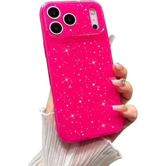 MYKOMI Case for iPhone 17 Pro,Super Cute Vibrant Neon Glitter Shiny Bling Sparkly Glossy Girly Case,Shockproof Slim Camera Protection for iPhone 17 Pro 6.3 inch