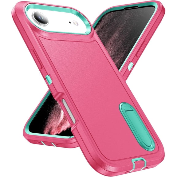 MYKOMI Case for iPhone Air Case Heavy Duty Protection with Stand 3-Layer Durable Rugged Bumper Hard PC Military Grade Protection Shockproof Cover for iPhone 17 Air 6.5 ''