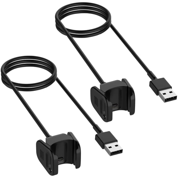 MYKOMI Charger Compatible with Fitbit Charge 3, Replacement USB Charging Cable Clip Cord Dock Stand Compatible with Fitbit Charge 3 Fitness Tracker [2-Pack, 1m/3.3ft]