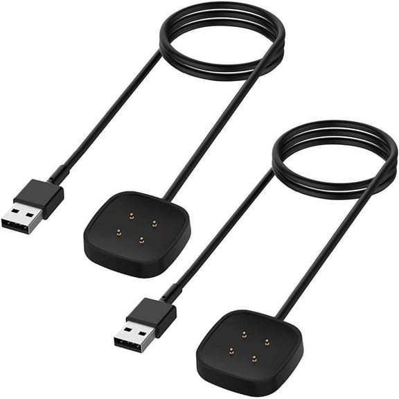 MYKOMI Charger for Fitbit Versa 4/Versa 3/Sense 2/Sense, Replacement Charging Cable Cord Magnetic Dock Stand for Fitbit Sense 1/2, Versa 3/4 Smartwatch [2Pack, 1m/3.3ft]