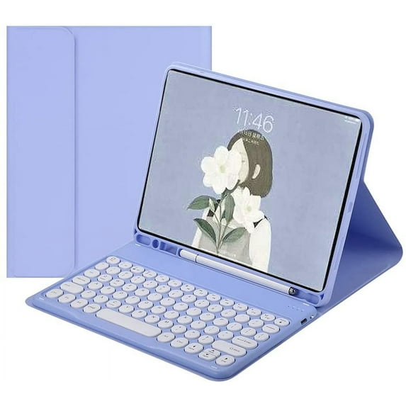 MYKOMI Color Keyboard Case for Samsung Galaxy Tab S8 Ultra 14.6 inch Tablet 2022 Keyboard Case Cute Round Key Wireless Detachable BT Keyboard Cover with S Pen Holder