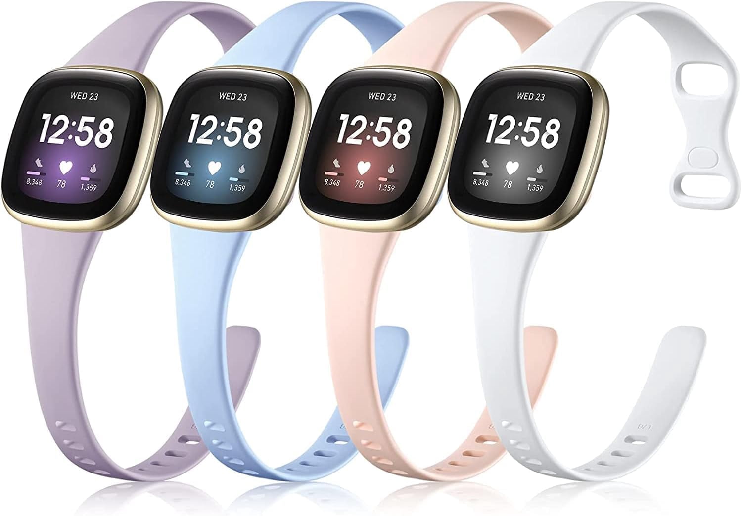 MYKOMI Compatible for Fitbit Versa 4 Bands Women Men, Durable Soft ...