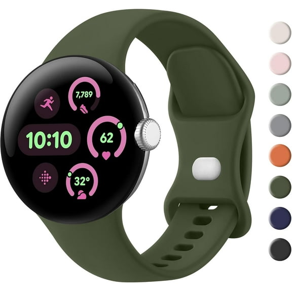 MYKOMI Compatible With Google Pixel Watch Band for Women Men - Soft Silicone Waterproof Sport Replacement Straps for 3 41mm/2/Smartwatch
