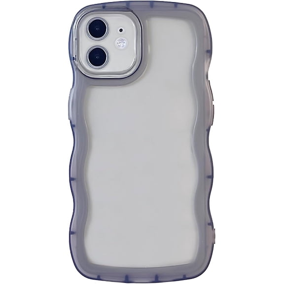 MYKOMI Compatible with iPhone 11 Clear Case,Cute Solid Color Curly Wave Frame Transparent Soft Silicone Anti-Scratch Shockproof Protective Slim Case for Women Girls