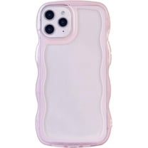 MYKOMI Compatible with iPhone 11 Pro Clear Case,Cute Solid Color Curly Wave Frame Transparent Soft Silicone Anti-Scratch Shockproof Protective Slim Case for Women Girls