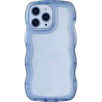 MYKOMI Compatible with iPhone 16 Pro Max Clear Case,Cute Solid Color Curly Wave Frame Transparent Soft Silicone Anti-Scratch Shockproof Protective Slim Case for Women Girls