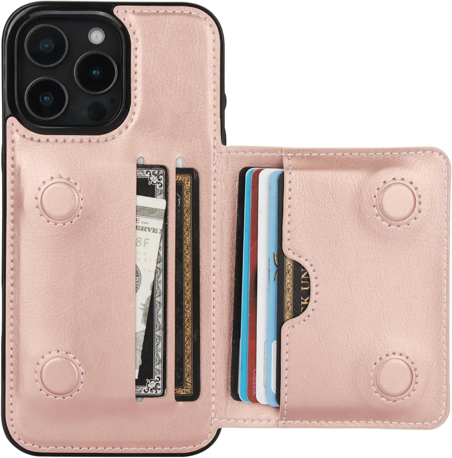 MYKOMI Compatible with iPhone 16 Pro Max Wallet Case Credit Card Holder ...