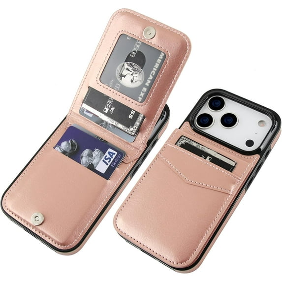 MYKOMI Compatible with iPhone 17 Pro Case Wallet with Credit Card Holder, Flip Premium Leather Magnetic Clasp Kickstand Heavy Duty Protective Cover for iPhone 17 Pro 6.3 Inch