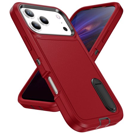 MYKOMI Compatible with iPhone 17 Pro Max Case 6.9 ''2025 with Built-in Stand Heavy Duty Military Grade Protection Cover Full Body Rugged for 17 Pro Max Phone Case
