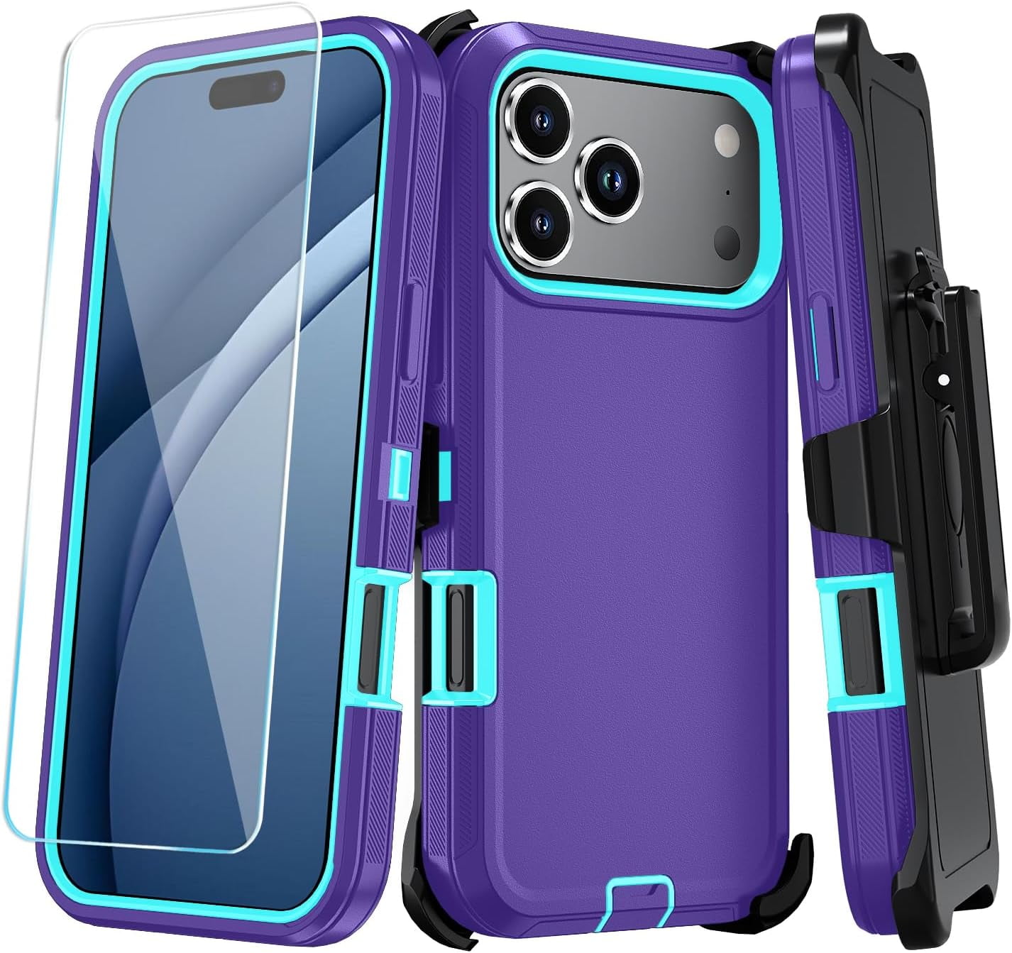 KOMI IPhone 16E Case: Dual Layer Protective Heavy Duty Cell Phone Cover Shockproof Rugged With HD Screen Protector - Military Protection Bumper Tough - Apple IPhone 16E / SE 2025 / SE4, Mint Green - View #5