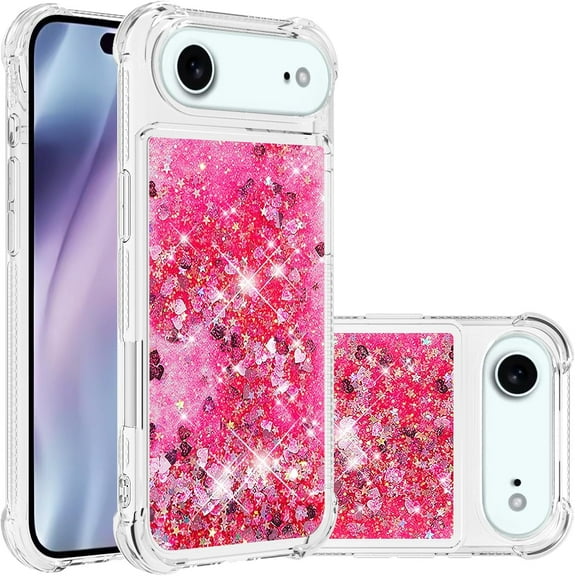 MYKOMI Compatible with iPhone Air Case Glitter Sparkle Cute Liquid Clear Flowing Quicksand Shockproof TPU Protective Girly Women Phone Case for iPhone 17 Air 6.5"