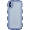 thumbnail image 1 of MYKOMI Compatible with iPhone Xs Max Clear Case,Cute Solid Color Curly Wave Frame Transparent Soft Silicone Anti-Scratch Shockproof Protective Slim Case for Women Girls, 1 of 7