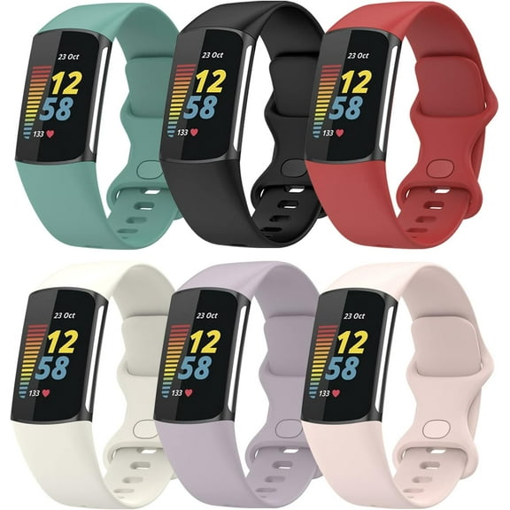 MYKOMI Compatible with Fitbit Charge 6 Bands Women&Men, Replacement Soft Silicone Watch Straps Soft Wristband for Fibit Charge 6 Fitness Tracker