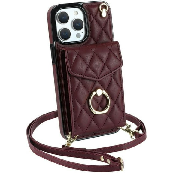 MYKOMI Crossbody Wrist Strap Leather Phone Case for iPhone 13 12 Mini 15 14 11 Pro XS Max XR X 7 8 Plus Wallet with Card Holder Cover,White,for iPhone 12 Mini