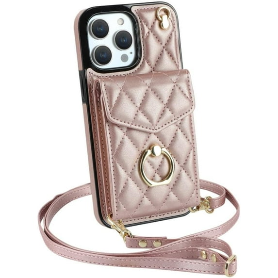 MYKOMI Crossbody Wrist Strap Leather Phone Case for iPhone 13 12 Mini 15 14 11 Pro XS Max XR X 7 8 Plus Wallet with Card Holder Cover,White,for iPhone 12 Mini