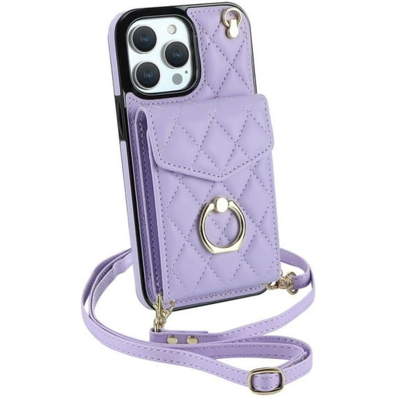 MYKOMI Crossbody Wrist Strap Leather Phone Case for iPhone 13 12 Mini 15 14 11 Pro XS Max XR X 7 8 Plus Wallet with Card Holder Cover,White,for iPhone 12 Mini
