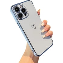 MYKOMI Designed for iPhone 14 Pro Case 6.1 inch,Cute Plating Edge Love Hearts Pattern with Camera Lens Protection Phone Case for Girls Women
