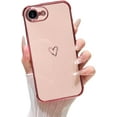 thumbnail image 1 of MYKOMI  Designed for iPhone 16E 6.1 inch Case,Cute Plating Edge Love Hearts Pattern with Camera Lens Protection Phone Cover for Girls Women, 1 of 8