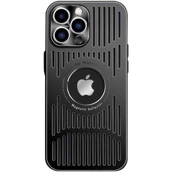 MYKOMI Designed for iPhone 14 Case,[Compatible with MagSafe][Military Drop & Camera Lens Protection],Luxury Aluminum Alloy Heat Dissipation Logo View Shockproof Cover