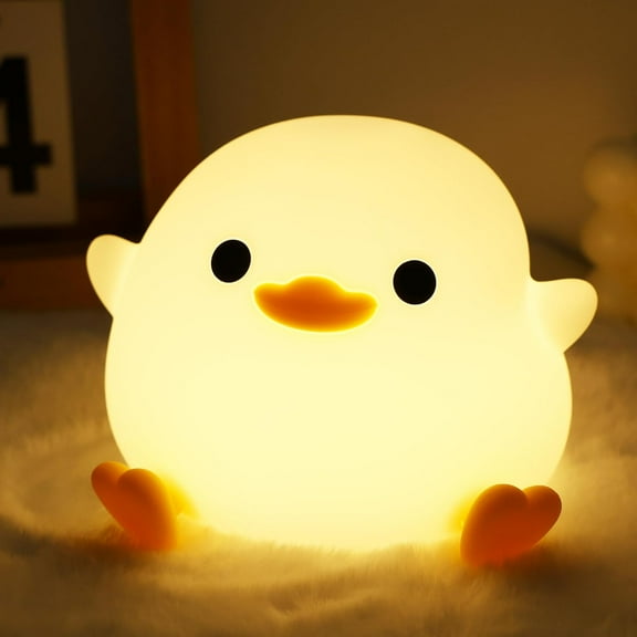 MYKOMI DoDo Duck Night Light, Cute Soft Silicone Duck Lamp for Kids, Rechargeable LED Dimmable Bedside Lamp with 20 Minute Timer, Gifts for Boys Girls Women
