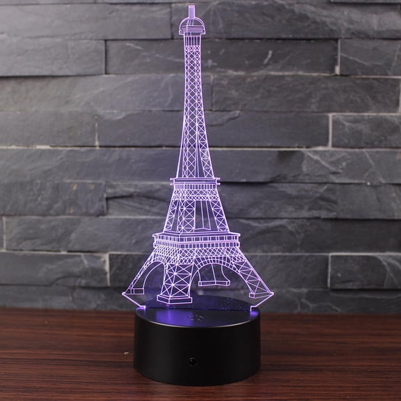 MYKOMI Doremy 3D Night Light Lamp Illusion 7 Color Changing Touch Switch Table Desk Decoration Lamps for Home Decoration or Children’s Gifts (Eiffel Tower)