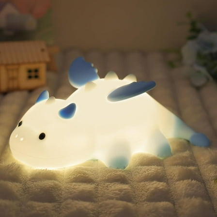MYKOMI Dragon Night Light, Cute Dragon Lamp with 8 Color Lights, Soft Silicone Kids Nursery Nightlight LED Touch Light, Kids Bedroom Decor as Xmas Birthday Gifts