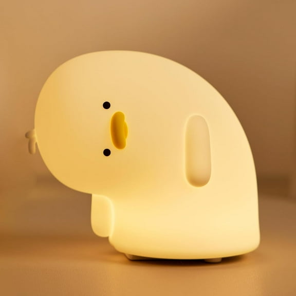 MYKOMI Why Duck Night Light, LED Squishy Cute Lamp, Silicone Duck Light for Kids, Dimmable Girls Baby Bedroom Nightlight, Rechargeable Touch Lamp for Breastfeeding Nursery Decor
