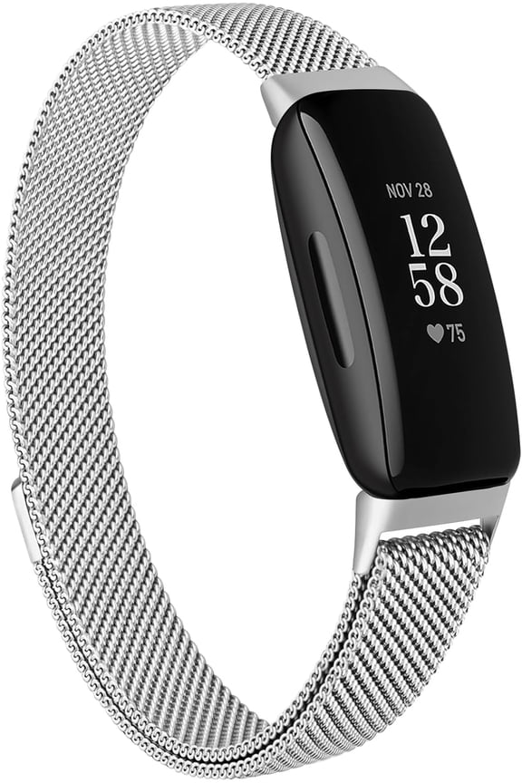 for Fitbit Inspire 2 Bands Women Men, Stainless Steel Metal Mesh Loop Adjustable Magnetic Wristband Replacement Strap for Fitbit Inspire 2 Fitness Tracker