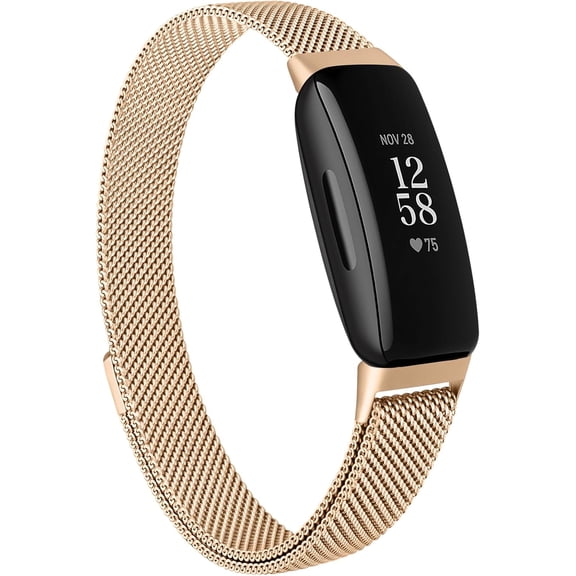 MYKOMI for Fitbit Inspire 2 Bands Women Men, Stainless Steel Metal Mesh Loop Adjustable Magnetic Wristband Replacement Strap for Fitbit Inspire 2 Fitness Tracker