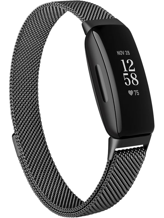 for Fitbit Inspire 2 Bands Women Men, Stainless Steel Metal Mesh Loop Adjustable Magnetic Wristband Replacement Strap for Fitbit Inspire 2 Fitness Tracker