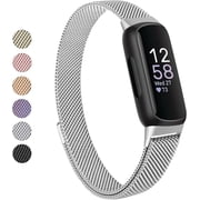 MYKOMI for Fitbit Inspire 3 Bands Women Men, Stainless Steel Metal Mesh Loop Adjustable Magnetic Wristband Replacement Straps Compatible with Fitbit Inspire 3 Fitness Tracker