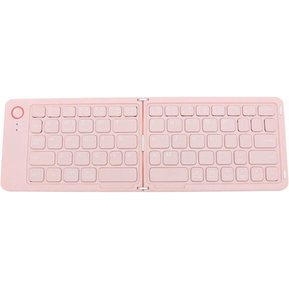 MYKOMI Foldable BT Keyboard,67 Keys Pocket Folding Keyboard with Stand Rechargeable Ultra Slim Folding Keyboard Magnetic Slim Universal Portable Cordless Keyboard for Phone Tablet