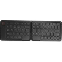 MYKOMI Foldable Bluetooth Keyboard, 67 Keys Folding Cordless Portable Keyboard with Stand, Support 3 Devices, 2 Fold Ultra Slim Pocket Travel Keyboard for Android for Win for iOS