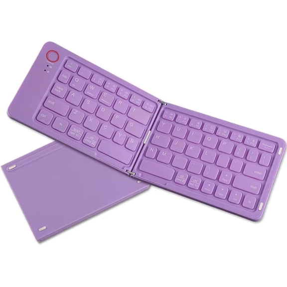 MYKOMI Foldable Bluetooth Keyboard, 67 Keys Folding Portable Keyboard with Stand, Ultra Slim Rechargeable Travel Keyboard for Phone Tablet Laptop