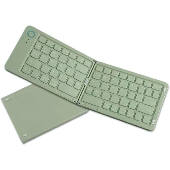 MYKOMI Foldable Bluetooth Keyboard with Phone Holder - Ultra Slim Wireless Keyboard for Office & Remote Work, Compatible with Android, iOS, Windows - Rechargeable, Full-Size