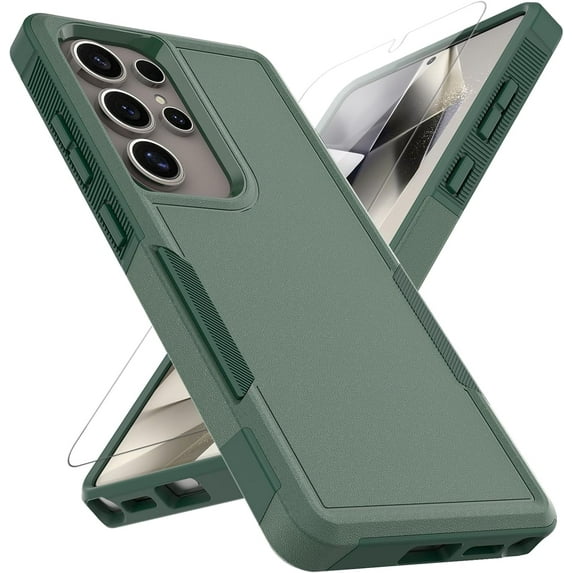 MYKOMI for Galaxy S25 Ultra Case: Dual Layer Protective Heavy Duty Cell Phone Cover Shockproof Rugged with Screen Protector - Military Protection Bumper Tough - Galaxy S25 Ultra 2025