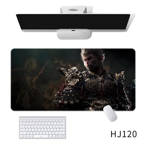 MYKOMI Game Black Myth: Wukong Mouse Pad Rubber Mouse Mat Anti-Slip Cool Monkey Desktop Decoration Large and Small (900x400mm)