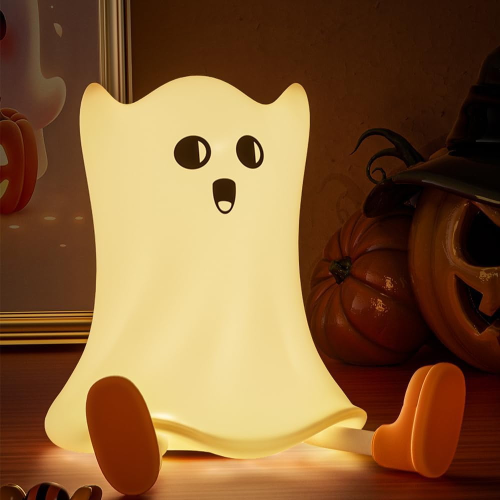 Rechargeable Pumpkin Night Light - 7 Color Dimmable LED Lamp For Kids Room