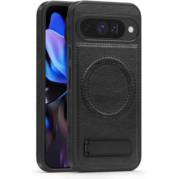MYKOMI for Google Pixel 10 Pro Case/Pixel 10 Case Leather [Compatible with Magsafe Wireless Charging] Magnetic Cover Stand Funda para Pixel 10/10 Pro 6.3 '' 5G 2025 Rugged Best