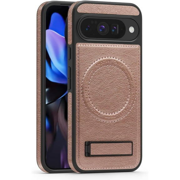 MYKOMI for Google Pixel 10 Pro Case/Pixel 10 Case Leather [Compatible with Magsafe Wireless Charging] Magnetic Cover Stand Funda para Pixel 10/10 Pro 6.3 '' 5G 2025 Rugged Best