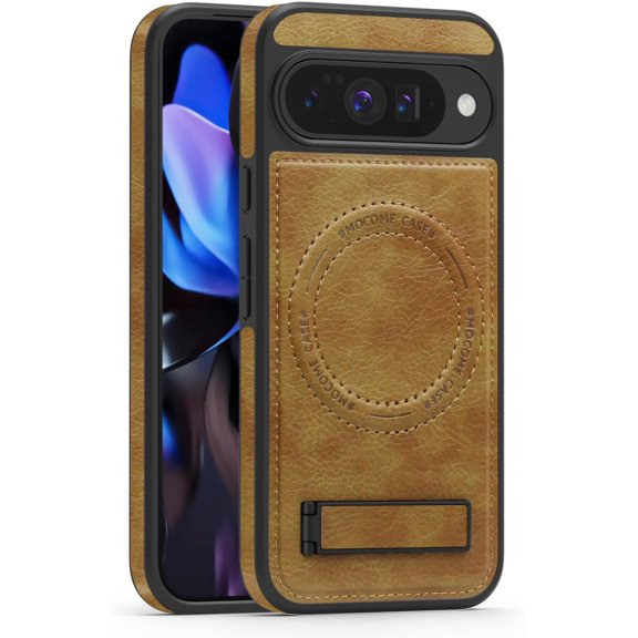 MYKOMI for Google Pixel 10 Pro Case/Pixel 10 Case Leather [Compatible with Magsafe Wireless Charging] Magnetic Cover Stand Funda para Pixel 10/10 Pro 6.3 '' 5G 2025 Rugged Best