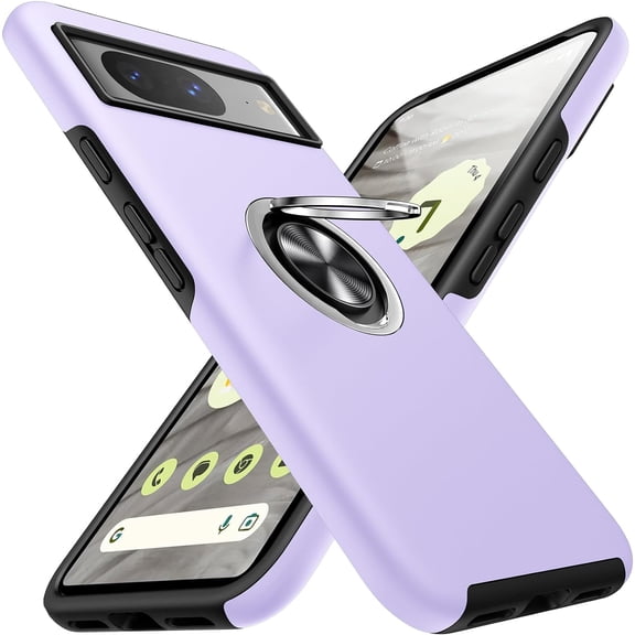 MYKOMI for Google Pixel 8 Case, Slim Fit Case for Pixel 8 with Ring Holder Kickstand [Military Grade Drop Tested] [TPU+PC] Dual Layer Shockproof Protective Phone Case for Google Pixel 8