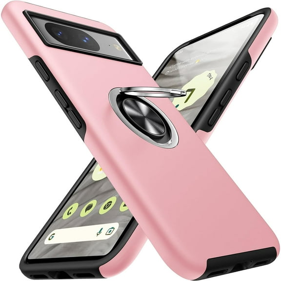 MYKOMI for Google Pixel 8 Case, Slim Fit Case for Pixel 8 with Ring Holder Kickstand [Military Grade Drop Tested] [TPU+PC] Dual Layer Shockproof Protective Phone Case for Google Pixel 8