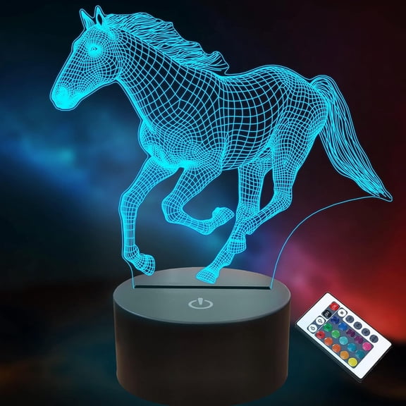 MYKOMI Horse Toys Night Light, Horse Stuff 16 Colors Changing Lamp with Remote Control, Horses Gifts for Girls' Room, Birthday, Holiday and Xmas Day