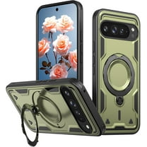 MYKOMI Magnetic Case for Google Pixel 10 Pro XL with Rotatable Ring Holder [Compatible with MagSafe] Military Shockproof Kickstand Protective Case for Google Pixel 10 Pro XL