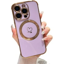 MYKOMI Magnetic Case for iPhone 16 Pro Case 6.3" [Compatible with MagSafe] Cute Plating Love Hearts Pattern Case with Camera Protection,Soft Shockproof TPU Bumper Cover for Women Girls