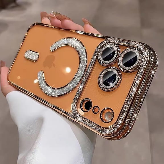 MYKOMI Magnetic Case for iPhone 18 Pro 6.3"[Compatible with MagSafe] with Sparkle Camera Protection Shockproof Clear Cute Glitter Bling Phone Case for iPhone 18 Pro
